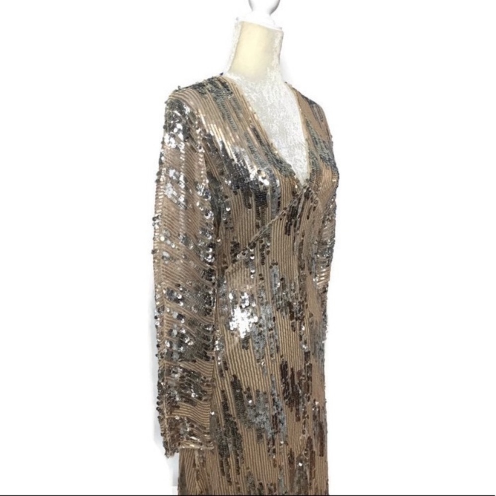 ZARA | long sleeve metallic sequin dress - Picture 3 of 8